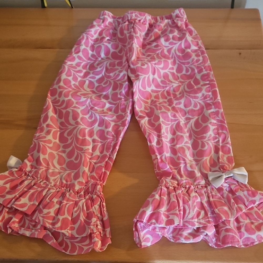 Ruffle Butts Pink Patterned Pants 6